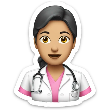 Mexican female nurse with pink scrubs sticker