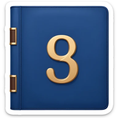 Dark blue book with a number "9" in the cover sticker
