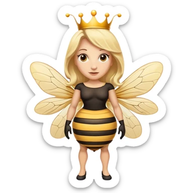 Full Body large  size Queen bee woman with  blonde hair and big nose sticker