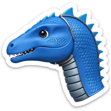 As un emoji de el dinosaurios ANQUILOSAURIO de perfil en color azul sticker