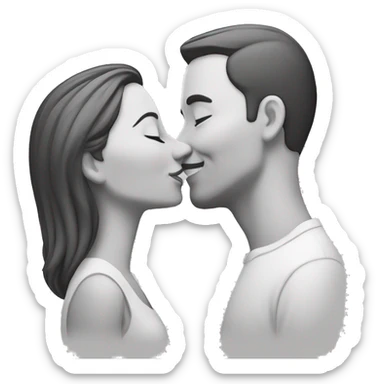 pareja blanca dándose un beso sticker