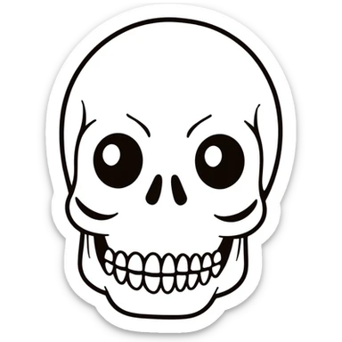 happy emoji with skull eyes sticker