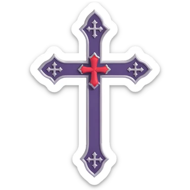 black pink goth cross  sticker