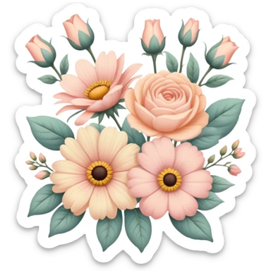 Warm pastels romantic vintage aesthetic  sticker