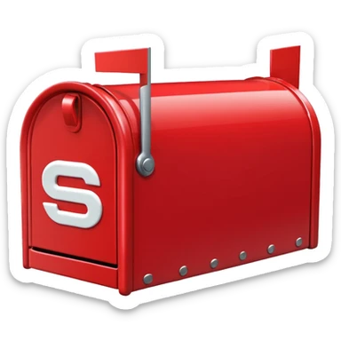 christmas red mail with white "S" logo sticker