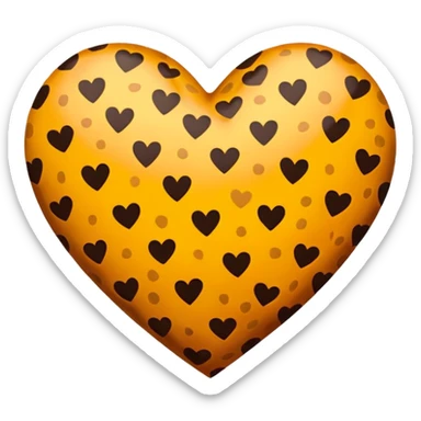 Cheetah print heart sticker