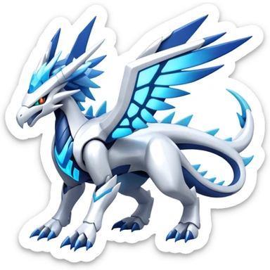 Modern Futuristic Kyurem-reshiram-dialga-Suicune-hybrid, full body sticker
