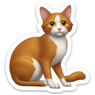 un chat roux chasse une souris sticker