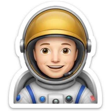 Elon Musk in the space Happy sticker