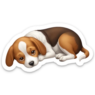 Beagle dog resting room isometir sticker