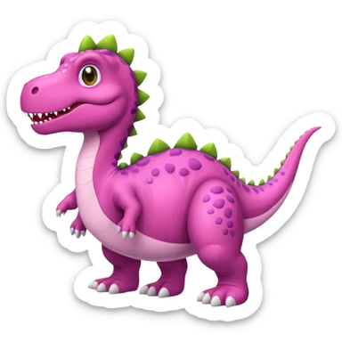 Dinosaurio con pantuflas rosas sticker
