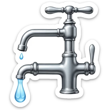 
water pouring from an OLD tap, 1980 sticker