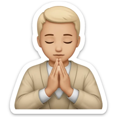  hands clasped prayer sticker
