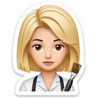 Hairstylist coloring hair sticker