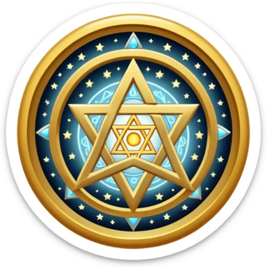 tetragrammaton, floating above a glowing circle, mystical and spiritual emoji sticker