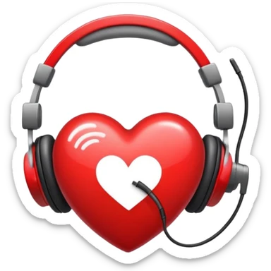 Make a emoji combine with headphone 🎧 and heartv emoiji ❤️ sticker