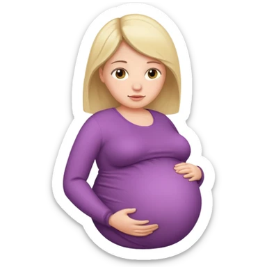 heavily pregnant woman with extremely large overdue belly sticker