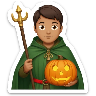 Hunter With Jack o Lantern, with wand sticker