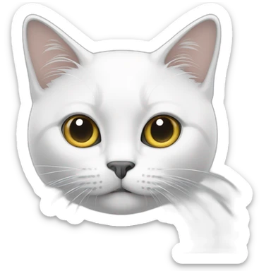Un chat blanc avec des taches gris sticker