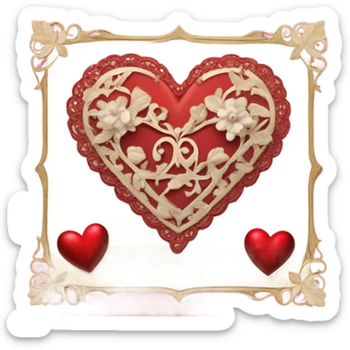vintage valentine’s day card red sticker