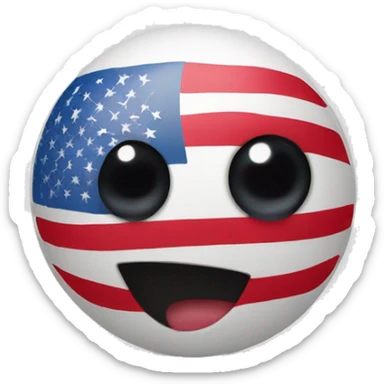 a ball with the flag of the United States with eyes  sticker
