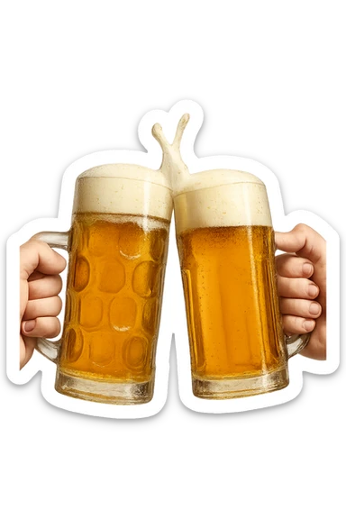 2 drink che fanno brindisi di birre sticker
