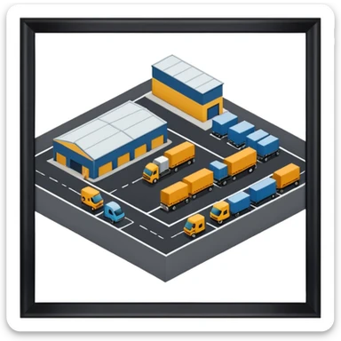 create a realistic a place where logistic transporter can park sticker