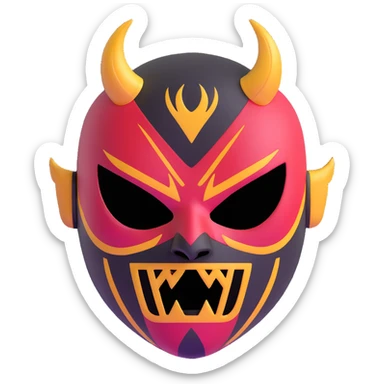 colorful sinister luchador mask with evil expression sticker