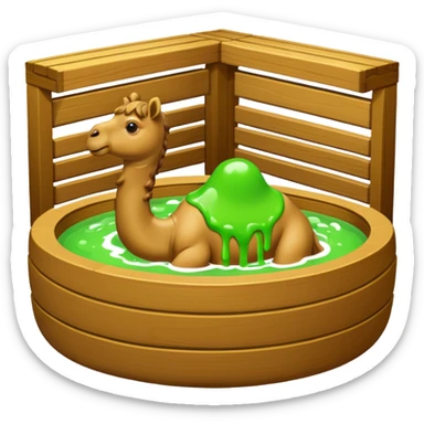 Camel in sauna slime green sticker