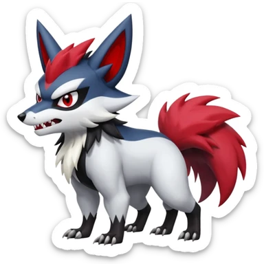Zorua-Zangoose-Obstagoon-Absol-hybrid-fusion, full body sticker