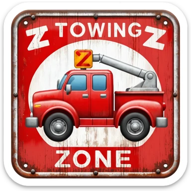 towing zone sticker