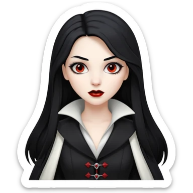 Women Vampire with black & white coat dress sticker