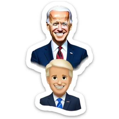 President Biden playing in a sandbox with two 3 year old children sticker