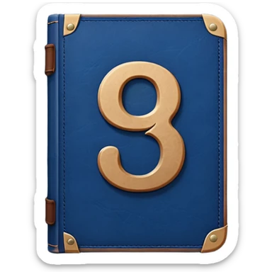 Dark blue book with a number "9" in the cover sticker