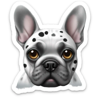 Grey French bulldog with black spots sticker