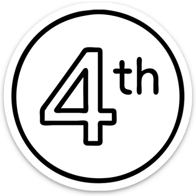 first ,a 4 in a circle with 'th' in the circle sticker
