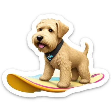Wheaten terrier surfing sticker