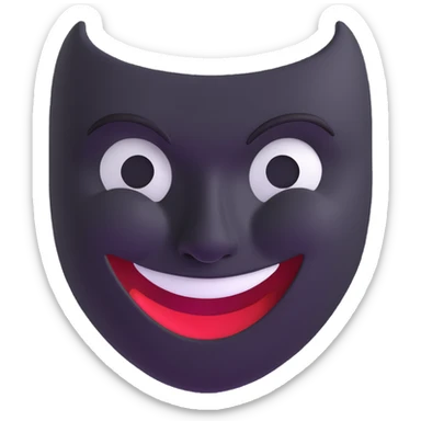 two masks side by side - comedy mask with wide happy smile, tragedy mask with deep sad frown sticker