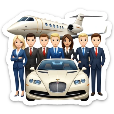 Grant Cardone, Tai Lopez, Josh King Madrid, Alex Hormozi, Iman Gadzhi, Daniel G, Branden Condy, Patrick Bet-David, Dan Henry, Luke Belmar, Shelby Sapp, Leila Hormozi, Tefi Valenzuela, business, influencers, friends, rich millionaire success lifestyle, private jet , supercars, success, sales sticker