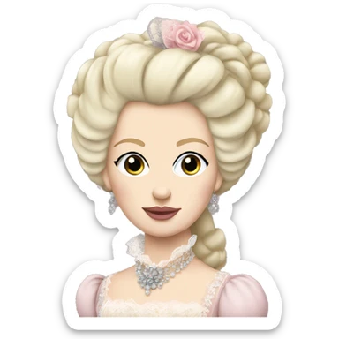Marie Antoinette wearing lace and pale pink with blonde hair sticker