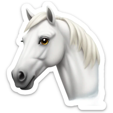 A white horse sticker