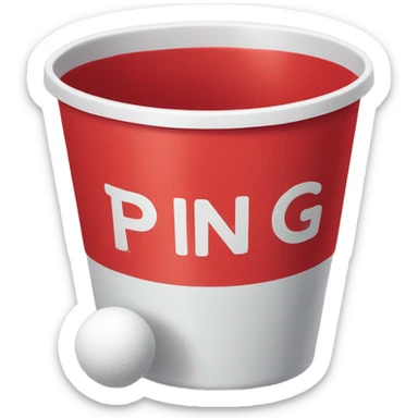 Ping pong ball red solo cup sticker