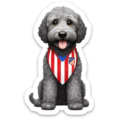 atletico de Madrid black labradoodle fan sticker