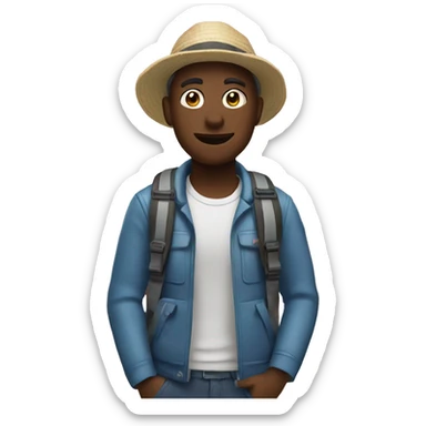 person getting inspiration for a trip sticker