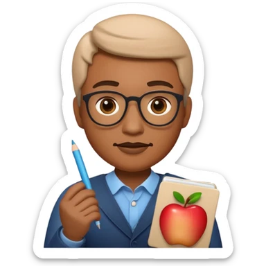Apple Memoji-style 3D emoji of a playwright with a script in hand, smooth gradients, rounded shapes, no background.
 sticker