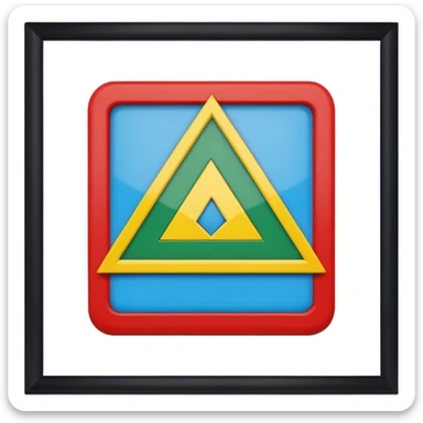 A rectangle with a blue in the top green in the midle and  yellow on the bottom with amazigh signe in red in the midle of the flag sticker