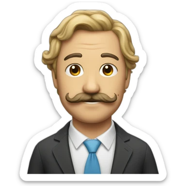 Un mec avec un moustache sticker