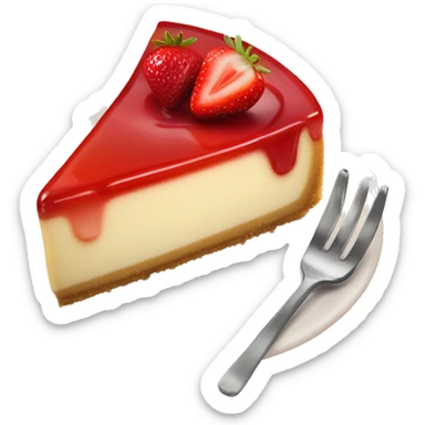 Cheesecake with strawberry’s and strawberry syrup on top sticker