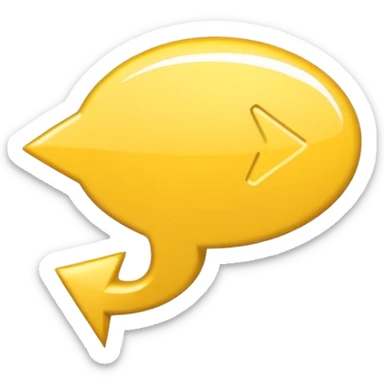 a yellow speech bubble but instead of a normal tail it’s a pointing arrow instead, not 3d, cartoony style sticker