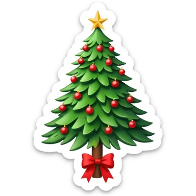 CHRISTMAS WHITE AESTHETIC CHRISTMAS TREE WITH BOWS sticker
